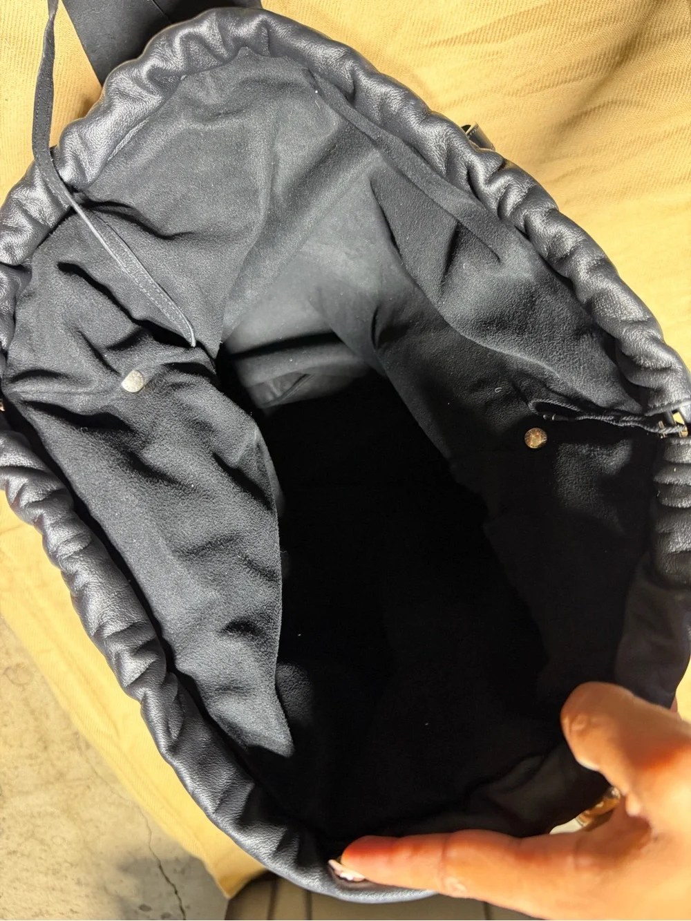 Saint Laurent Black and Cream Canvas Shoulder Tote